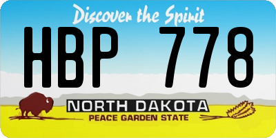 ND license plate HBP778