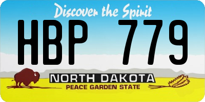 ND license plate HBP779