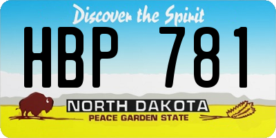 ND license plate HBP781