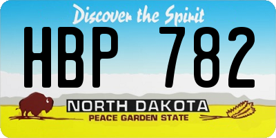 ND license plate HBP782