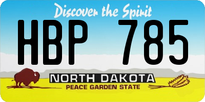 ND license plate HBP785