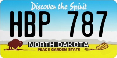 ND license plate HBP787