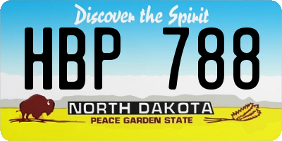 ND license plate HBP788