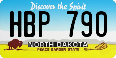 ND license plate HBP790