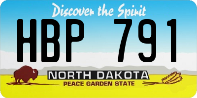 ND license plate HBP791