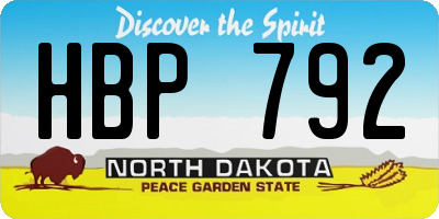 ND license plate HBP792