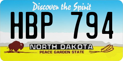 ND license plate HBP794