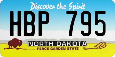 ND license plate HBP795