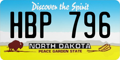 ND license plate HBP796