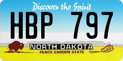 ND license plate HBP797