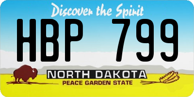ND license plate HBP799