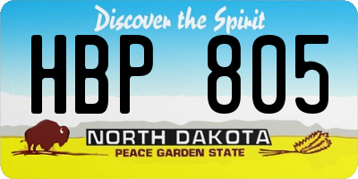 ND license plate HBP805