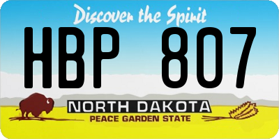 ND license plate HBP807