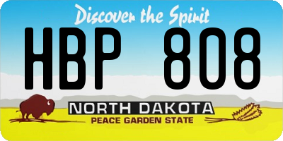 ND license plate HBP808