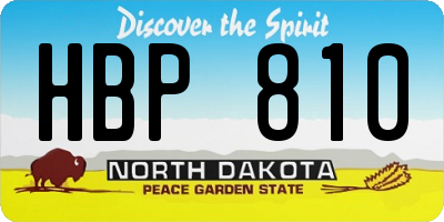 ND license plate HBP810