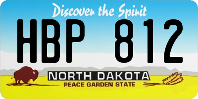 ND license plate HBP812