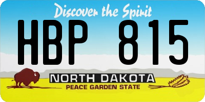 ND license plate HBP815