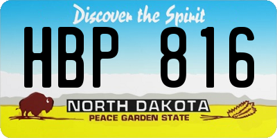 ND license plate HBP816