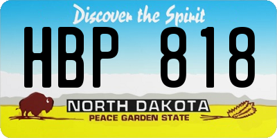 ND license plate HBP818