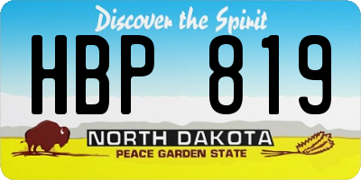 ND license plate HBP819