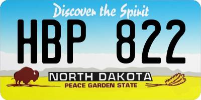 ND license plate HBP822