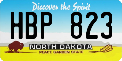 ND license plate HBP823