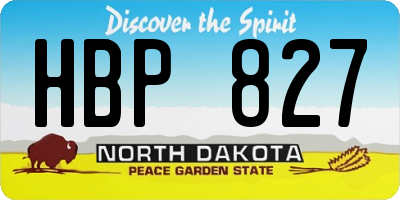 ND license plate HBP827