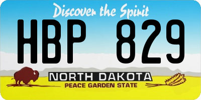 ND license plate HBP829