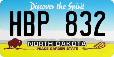 ND license plate HBP832