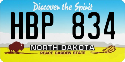 ND license plate HBP834