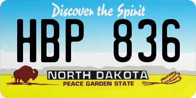 ND license plate HBP836