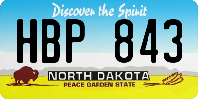 ND license plate HBP843