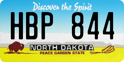 ND license plate HBP844