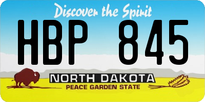 ND license plate HBP845