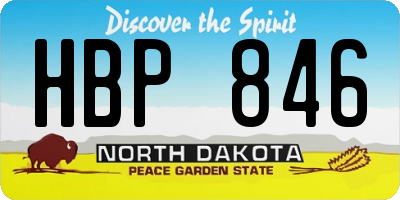ND license plate HBP846