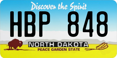 ND license plate HBP848