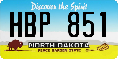 ND license plate HBP851