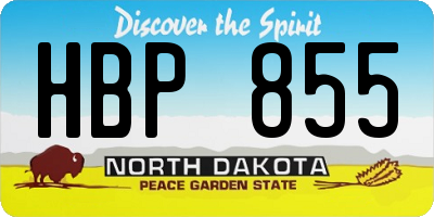 ND license plate HBP855