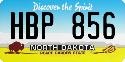 ND license plate HBP856