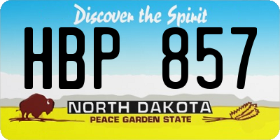 ND license plate HBP857