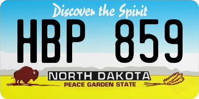 ND license plate HBP859