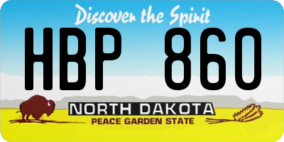 ND license plate HBP860