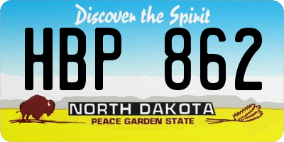 ND license plate HBP862