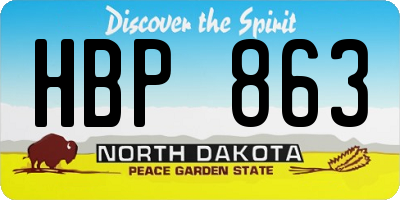 ND license plate HBP863