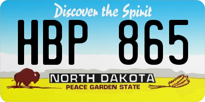 ND license plate HBP865