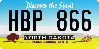 ND license plate HBP866