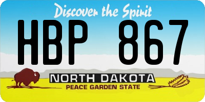 ND license plate HBP867