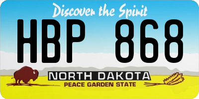 ND license plate HBP868