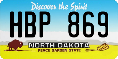 ND license plate HBP869