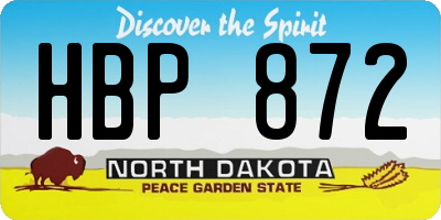 ND license plate HBP872